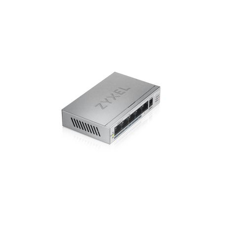 Zyxel GS1005HP - Switch - unmanaged - 4 x 10 / 100 / 1000 (PoE+) + 1 x 10 / 100 / 1000 - desktop, wall-mountable - PoE (60 W) - 2