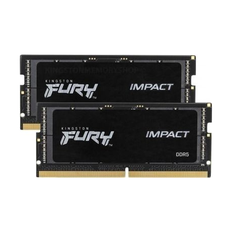 Kingston FURY Impact - DDR5 - kit - 64 GB: 2 x 32 GB - SO-DIMM 262-pin - 4800 MHz / PC5-38400 - CL38 - 1.1 V - unbuffered - on-die ECC - 0
