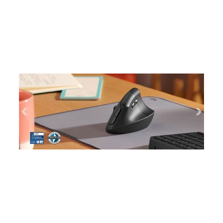 Logitech Lift Vertical Ergonomic Mouse - Vertical mouse - ergonomic - optical - 6 buttons - wireless - Bluetooth, 2.4 GHz - Logitech Logi Bolt USB receiver - rose - 10