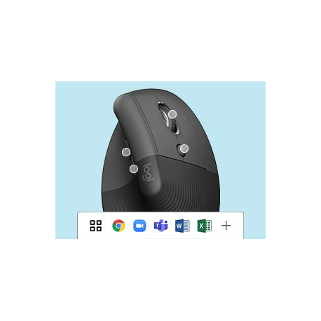 Logitech Lift Vertical Ergonomic Mouse - Vertical mouse - ergonomic - optical - 6 buttons - wireless - Bluetooth, 2.4 GHz - Logitech Logi Bolt USB receiver - rose - 15