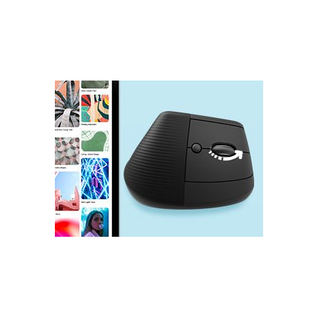 Logitech Lift Vertical Ergonomic Mouse - Vertical mouse - ergonomic - optical - 6 buttons - wireless - Bluetooth, 2.4 GHz - Logitech Logi Bolt USB receiver - rose - 18