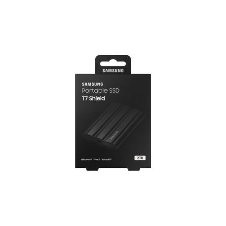 Samsung T7 Shield MU-PE2T0S - Solid state drive - encrypted - 2 TB - external (portable) - USB 3.2 Gen 2 (USB-C connector) - 256-bit AES - black - 6