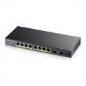 Zyxel GS1100-10HP - Switch - unmanaged - 8 x 10/100/1000 (PoE+) + 2 x Gigabit SFP - desktop, wall-mountable - PoE+ (130 W)