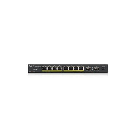 Zyxel GS1100-10HP - Switch - unmanaged - 8 x 10/100/1000 (PoE+) + 2 x Gigabit SFP - desktop, wall-mountable - PoE+ (130 W) - 2