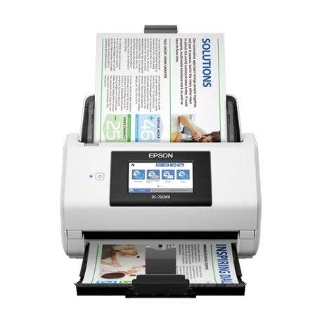 Epson WorkForce DS-790WN - Document scanner - Duplex - A4 / Legal - 600 dpi x 600 dpi - up to 45 ppm (mono)  /  up to 45 ppm (colour) - ADF (100 sheets) - up to 7000 scans per day - USB 3.0, Gigabit LAN, Wi-Fi(n), USB 2.0 (Host) - 0