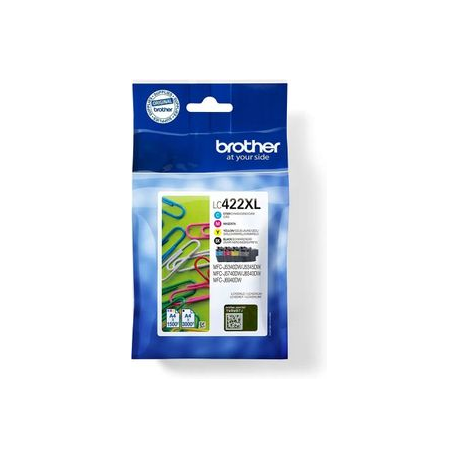 Brother LC422XL Multipack - 4-pack - High Yield - black, yellow, cyan, magenta - original - ink cartridge - for Brother MFC-J5345DW - 0