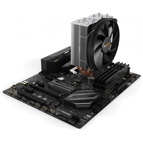 be quiet! Shadow Rock Slim 2 - Processor cooler - (for: LGA1155, AM3+, LGA1150, LGA1151, LGA2011-3 (Square ILM), AM4, LGA2066, LGA1200) - aluminium - 135 mm - black - 6