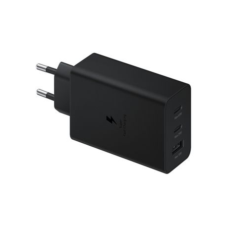 Samsung EP-T6530 - Power adapter - 65 Watt - 3 A - PD 3.0, SFC 2.0 - 3 output connectors (USB, 2 x USB-C) - black - 0