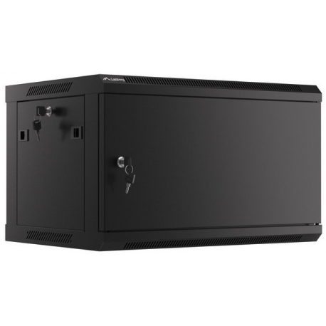 Lanberg WF01-6406-00B - Rack cabinet - wall mountable - black, RAL 9004 - 6U - 19" - 0