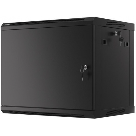 Lanberg WF01 64 / 66 V2 Series - Rack cabinet - wall mountable - black, RAL 9004 - 9U - 19" - 2