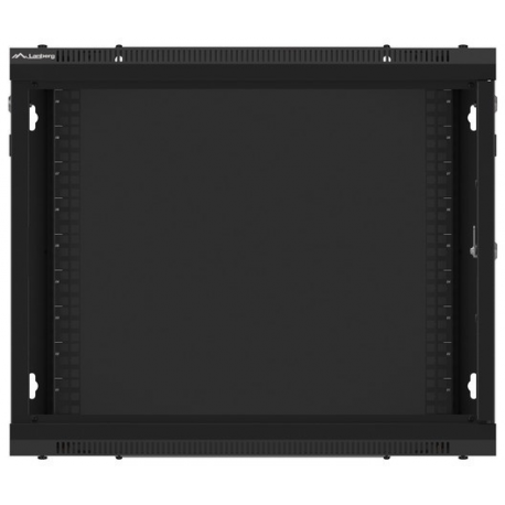 Lanberg WF01 64 / 66 V2 Series - Rack cabinet - wall mountable - black, RAL 9004 - 9U - 19" - 7