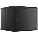 Lanberg WF01-6609-00B - Rack cabinet - wall mountable - black, RAL 9004 - 9U - 19"