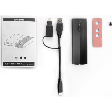 Chieftec CEB-M2C-TL - Storage enclosure - M.2 - M.2 NVMe Card - USB 3.2 (Gen 2) - black - 4