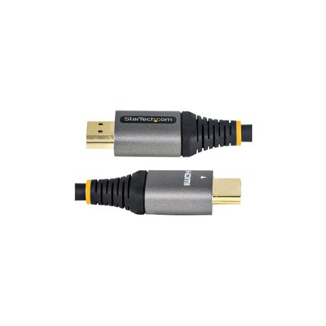 StarTech.com 6ft (2m) Premium Certified HDMI 2.0 Cable with Ethernet, High Speed Ultra HD 4K 60Hz HDMI Cable HDR10, ARC, HDMI Cord For Ultra HD Monitors, TVs, Displays, w /  TPE Jacket - Durable HDMI Video Cable (HDMMV2M) - Premium High Speed - HDMI cable with Ethernet - HDMI male to HDMI male - 2 m - shielded - grey, black - passive, 4K60Hz (3840 x 2160) support - 2