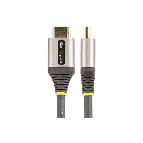 StarTech.com 6ft (2m) Premium Certified HDMI 2.0 Cable with Ethernet, High Speed Ultra HD 4K 60Hz HDMI Cable HDR10, ARC, HDMI Cord For Ultra HD Monitors, TVs, Displays, w /  TPE Jacket - Durable HDMI Video Cable (HDMMV2M) - Premium High Speed - HDMI cable with Ethernet - HDMI male to HDMI male - 2 m - shielded - grey, black - passive, 4K60Hz (3840 x 2160) support - 5