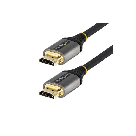 StarTech.com 6ft (2m) Premium Certified HDMI 2.0 Cable with Ethernet, High Speed Ultra HD 4K 60Hz HDMI Cable HDR10, ARC, HDMI Cord For Ultra HD Monitors, TVs, Displays, w /  TPE Jacket - Durable HDMI Video Cable (HDMMV2M) - Premium High Speed - HDMI cable with Ethernet - HDMI male to HDMI male - 2 m - shielded - grey, black - passive, 4K60Hz (3840 x 2160) support - 6