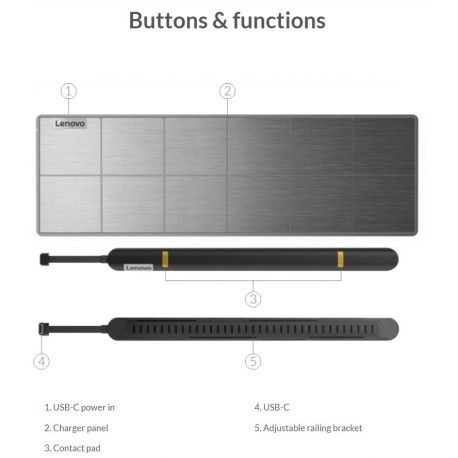 Lenovo Go USB-C Wireless Charging Kit - Wireless charging pad - 20 V - 65 Watt - silvery - for 500e Chromebook Gen 3; ThinkPad X1 Carbon Gen 10; X1 Yoga Gen 7; X13 Gen 1 - 7