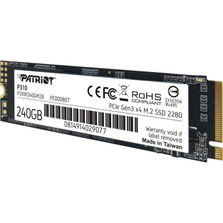 Patriot P310 - SSD - 240 GB - internal - M.2 2280 - PCIe 3.0 x4 (NVMe) - 3