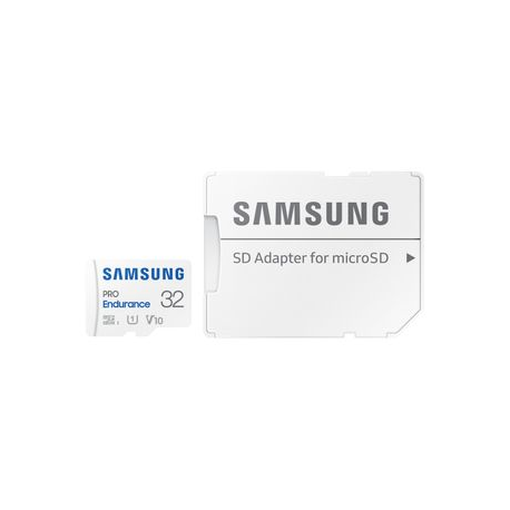 Samsung PRO Endurance MB-MJ32KA - Flash memory card (microSDHC to SD adapter included) - 32 GB - Video Class V10  /  UHS-I U1  /  Class10 - microSDHC UHS-I - white - 5