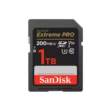 SanDisk Extreme Pro - Flash memory card - 1 TB - Video Class V30  /  UHS-I U3  /  Class10 - SDXC UHS-I - 0