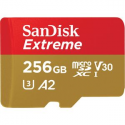 SanDisk Extreme - Flash memory card (microSDXC to SD adapter included) - 256 GB - A2 / Video Class V30 / UHS-I U3 / Class10 - microSDXC UHS-I