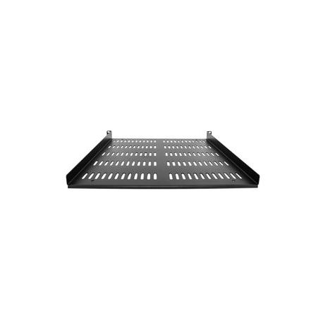StarTech.com 1U Server Rack Shelf - Universal Vented Rack Mount Cantilever Tray for 19" Network Equipment Rack & Cabinet - Durable Design - Weight Capacity 55lb / 25kg - 20" Deep Shelf, Black(SHELF-1U-20-FIXED-V) - Rack shelf - black - 1U - 19" - 3