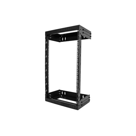 StarTech.com 18U 19" Wall Mount Network Rack, Adjustable Depth 12-20" 2 Post Open Frame Server Room Rack for AV / Data /  IT Communication / Computer Equipment / Switch with Cage Nuts & Screws - 18U Adjustable Rack (RACK-18U-20-WALL-OA) - Rack open frame - 2-post - wall mountable - black - 18U - 19" - 0
