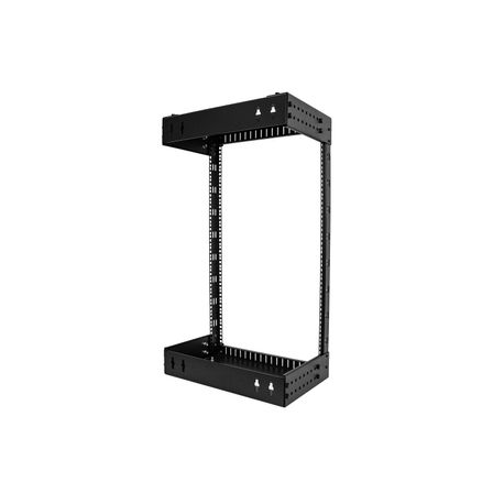 StarTech.com 18U 19" Wall Mount Network Rack, Adjustable Depth 12-20" 2 Post Open Frame Server Room Rack for AV / Data /  IT Communication / Computer Equipment / Switch with Cage Nuts & Screws - 18U Adjustable Rack (RACK-18U-20-WALL-OA) - Rack open frame - 2-post - wall mountable - black - 18U - 19" - 1
