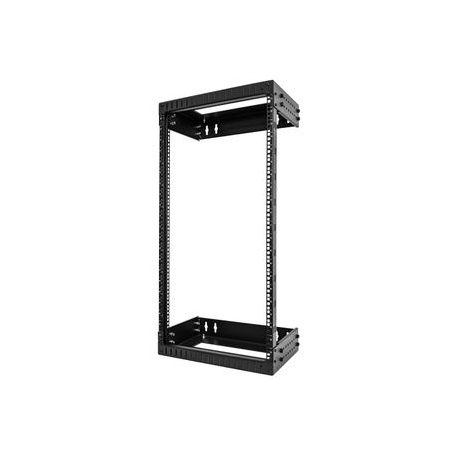 StarTech.com 21U 19" Wall Mount Network Rack, Adjustable Depth 12-20" 2 Post Open Frame Server Room Rack for AV / Data /  IT Communication / Computer Equipment / Switch with Cage Nuts & Screws (RACK-21U-20-WALL-OA) - Rack open frame - 2-post - wall mountable - black - 21U - 19" - 0