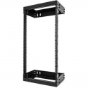StarTech.com 21U 19" Wall Mount Network Rack, Adjustable Depth 12-20" 2 Post Open Frame Server Room Rack for AV / Data /  IT Communication / Computer Equipment / Switch with Cage Nuts & Screws (RACK-21U-20-WALL-OA) - Rack open frame - 2-post - wall mountable - black - 21U - 19"