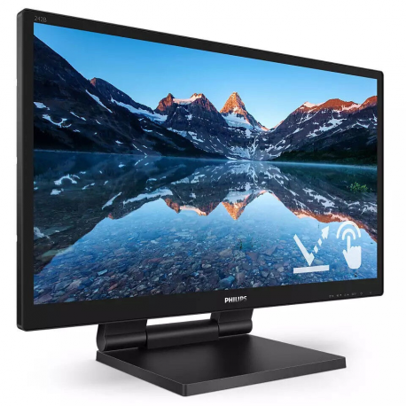 Philips B Line 242B9TL - LED monitor - 24" (23.8" viewable) - touchscreen - 1920 x 1080 Full HD (1080p) @ 60 Hz - IPS - 250 cd/m² - 1000:1 - 5 ms - HDMI, DVI-D, VGA, DisplayPort - speakers - black texture - 1