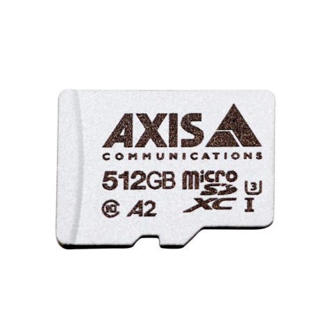 AXIS Surveillance - Flash memory card (microSDXC to SD adapter included) - 512 GB - A2  /  UHS-I U3  /  Class10 - microSDXC UHS-I - for AXIS M4308, M5525, M7116, P3727, P3818, Q1656, Q3536, Q6100; M42 Network Camera Series - 0
