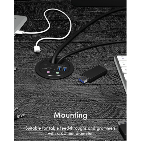 ICY BOX IB-HUB1403B - hub - 4 ports - 5