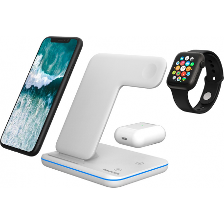 Canyon WS-303 - Wireless charging stand - 3-in-1 - 15 Watt - 2.7 A - Fast Charge - white - 1