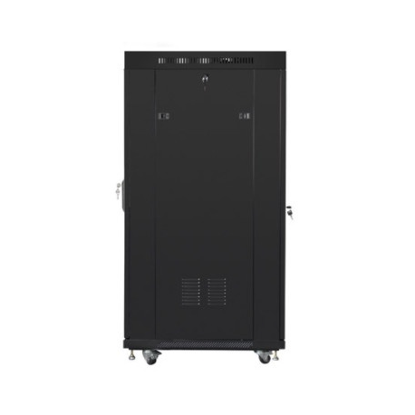Lanberg - Rack cabinet - with 4 cooling fans, display - black, RAL 9004 - 27U - 19" - 3