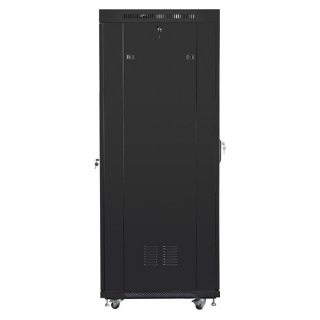 Lanberg - Rack cabinet - with 4 cooling fans, display - black, RAL 9004 - 37U - 19" - 4