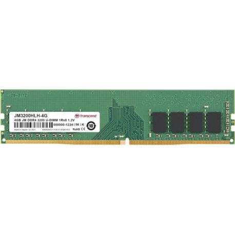 Transcend JetRAM - DDR4 - module - 4 GB - DIMM 288-pin - 3200 MHz / PC4-25600 - CL22 - 1.2 V - unbuffered - non-ECC - 0