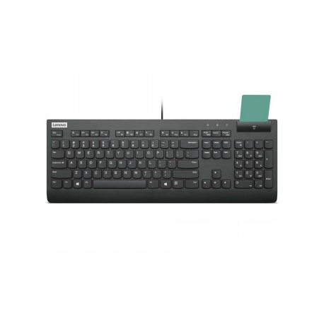 Lenovo Smartcard Wired Keyboard II - Keyboard - USB - US with Euro symbol - black - CRU - for 100e Chromebook Gen 3; IdeaPad Flex 3 CB 11M836; ThinkPad P15s Gen 2 - 0