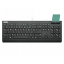 Lenovo Smartcard Wired Keyboard II - Keyboard - USB - US with Euro symbol - black - CRU - for 100e Chromebook Gen 3; IdeaPad Flex 3 CB 11M836; ThinkPad P15s Gen 2