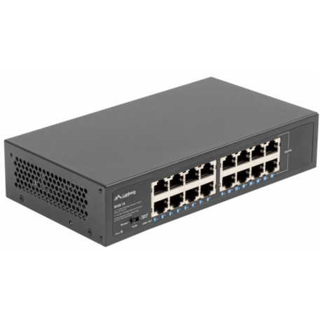 Lanberg RSGE-16 - Switch - unmanaged - 16 x 10 / 100 / 1000 - desktop, rack-mountable - 2