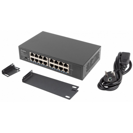 Lanberg RSGE-16 - Switch - unmanaged - 16 x 10 / 100 / 1000 - desktop, rack-mountable - 6
