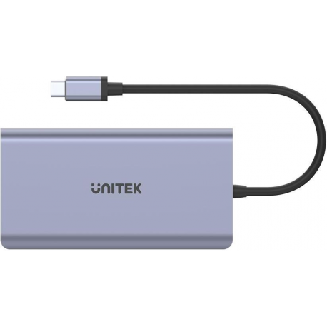 Unitek uHUB S7+ 7-in-1 USB-C Ethernet Hub with MST Dual Monitor, 100W Power Delivery and Card Reader - Docking station - USB-C - HDMI, DP - GigE - 2
