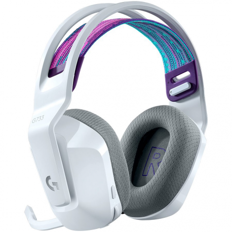 Logitech G G733 LIGHTSPEED Wireless RGB Gaming Headset - Headset - full size - 2.4 GHz - wireless - white - 4