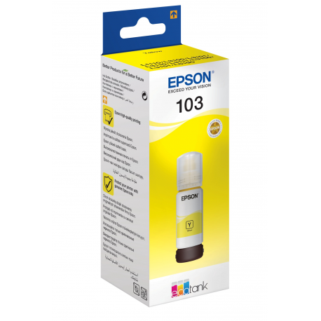Epson 103 - 65 ml - yellow - original - ink refill - for Epson L1210, L3210, L3211, L3250, L3251, L3256, L3260, L3266, L5290, L5296; EcoTank L1250 - 3