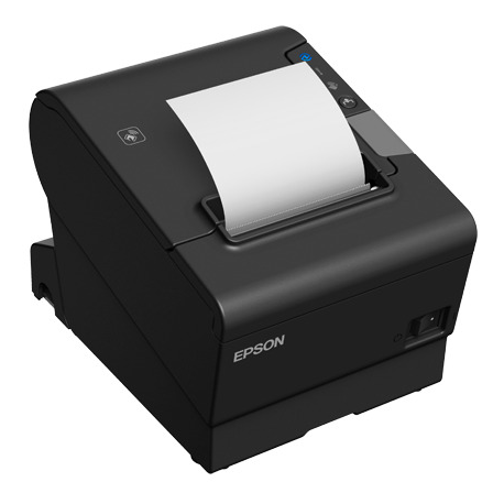 Epson TM T88VI-iHub - Receipt printer - thermal line - Roll (7.95 cm) - 180 x 180 dpi - up to 350 mm / sec - USB 2.0, LAN, serial, NFC, USB 2.0 host - cutter - black - 4