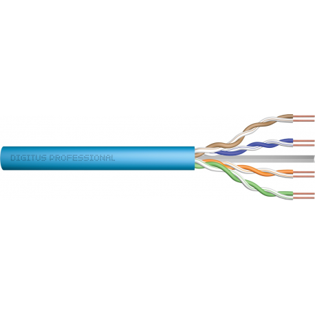 DIGITUS Professional Installation Cable - Bulk cable - 305 m - UTP - CAT 6a - IEEE 802.5 / IEEE 802.3 - halogen-free, riser - light blue, RAL 5012 - 3