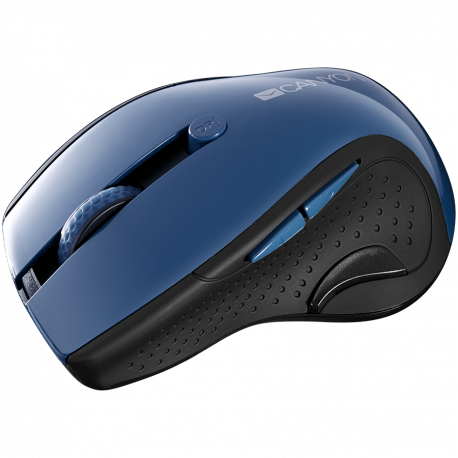 Canyon CNS-CMSW01BL - Mouse - right-handed - blue Led - 6 buttons - wireless - 2.4 GHz - USB wireless receiver - blue - retail - 3