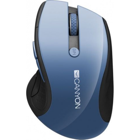 Canyon CNS-CMSW01BL - Mouse - right-handed - blue Led - 6 buttons - wireless - 2.4 GHz - USB wireless receiver - blue - retail - 4