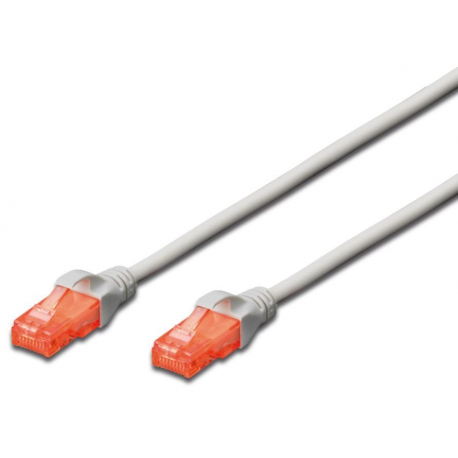 DIGITUS Professional - Patch cable - RJ-45 (M) to RJ-45 (M) - 2 m - UTP - CAT 6 - IEEE 802.3 - halogen-free, molded, snagless - grey - 2