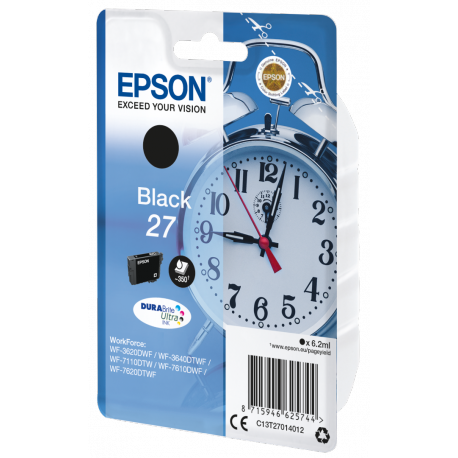 Epson 27 - 6.2 ml - black - original - ink cartridge - for WorkForce WF-3620, WF-3640, WF-7110, WF-7210, WF-7610, WF-7620, WF-7710, WF-7715, WF-7720 - 1